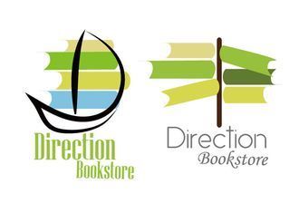 LOGO練習 - Direction Book Store。 Logo 設計理念為:書本給人方向。 因此以由書本形狀組成方向指標牌...