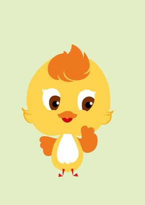 吉祥物設計練習 - 這是練習給憂鬱症防治機構的吉祥物-陽光小雞。這是小雞正面。