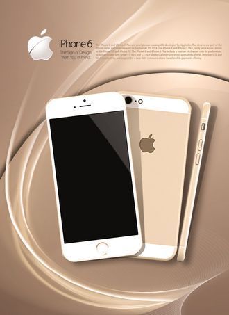 廣告練習| iPhone6
背景特別設計，用以強調 iphone 6 金色質感，以弧型光芒及蘋果Logo曲度柔化 iphone 6 的剛硬感。